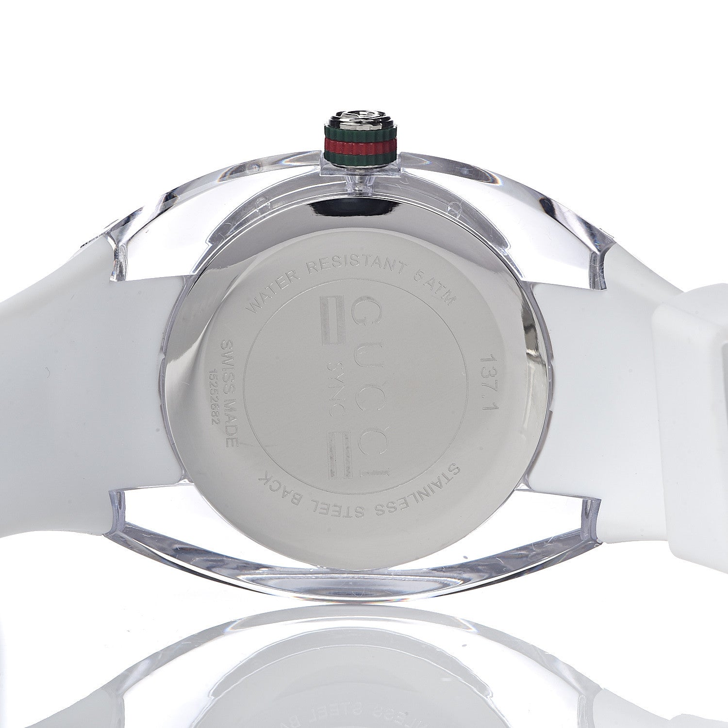 Gucci Stainless Steel Rubber 46mm Sync Web Quartz Watch White 5 of 7