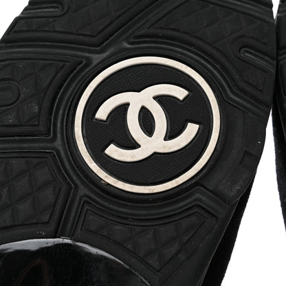 Chanel Toile Suede Calfskin CC Sneakers 36.5 Black 8 of 8