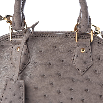 Louis Vuitton Ostrich Alma BB Gris 7 of 10