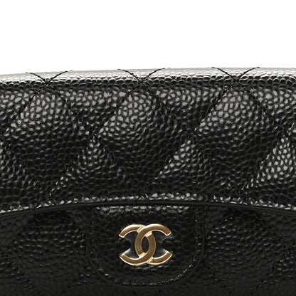 Chanel Caviar Quilted Flap Card Holder Wallet Black 8 of 9
