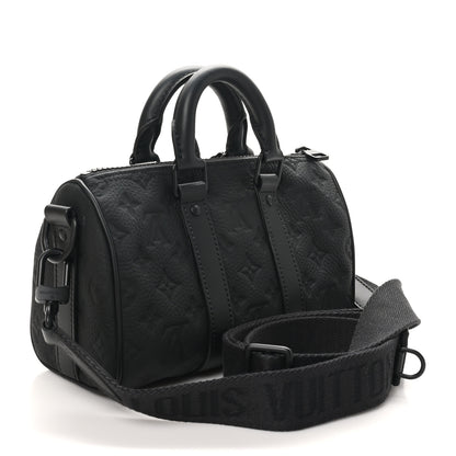 Louis Vuitton Monogram Taurillon Keepall Bandouliere 25 Black 3 of 10