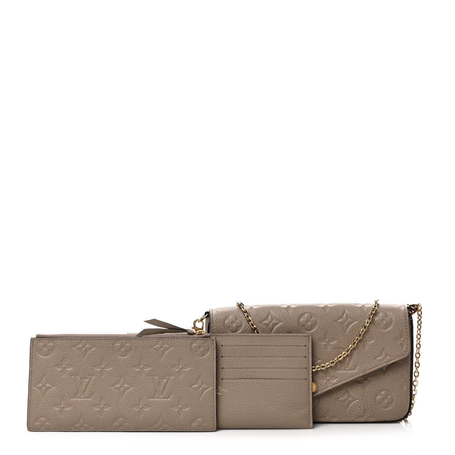 Louis Vuitton Empreinte Pochette Felicie Chain Wallet Tourterelle 1 of 9