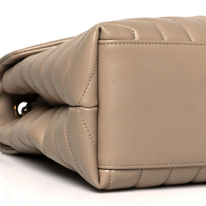 Saint Laurent Calfskin Y Quilted Monogram Medium Loulou Chain Satchel Dark Beige 10 of 12