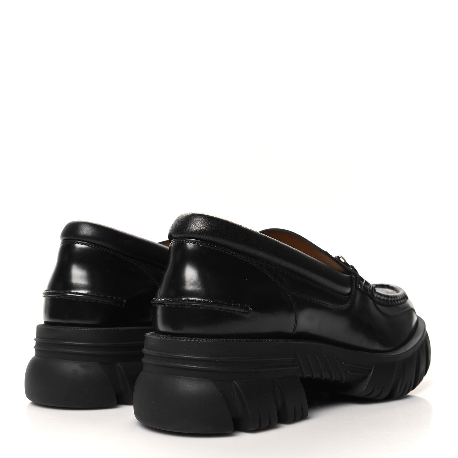 Gucci Magnum Calfskin Nappa Samoa Mens Horsebit Platform Lug Sole Loafers 11 Black 4 of 9