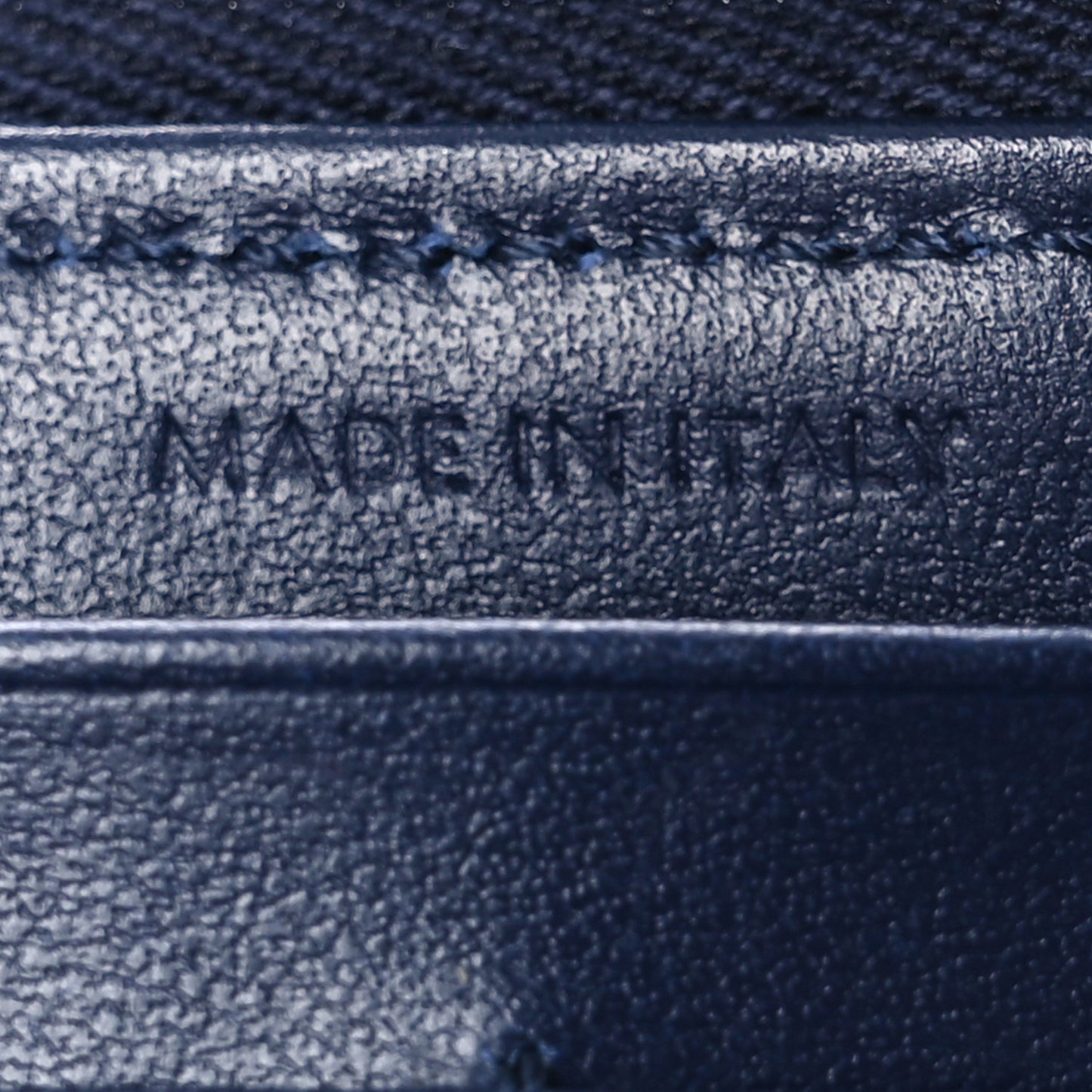 Lambskin Quilted Large C Charm Zip Around Wallet Dark Blue