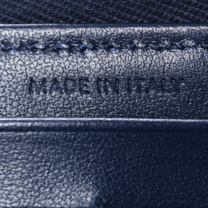 Celine Lambskin Quilted Large C Charm Zip Around Wallet Dark Blue 7 of 10