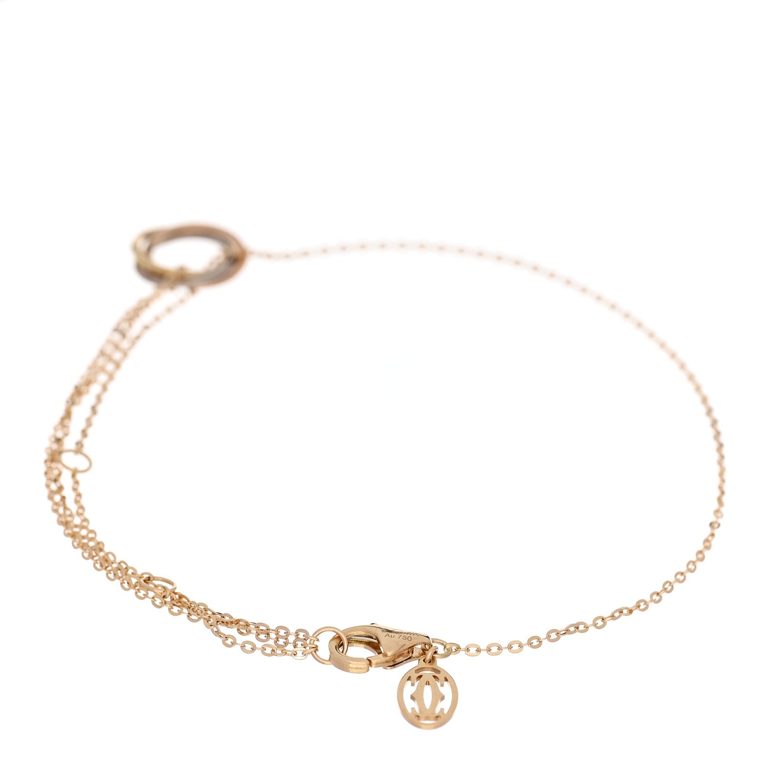 Cartier 18K Pink Yellow White Gold Trinity Bracelet 2 of 4