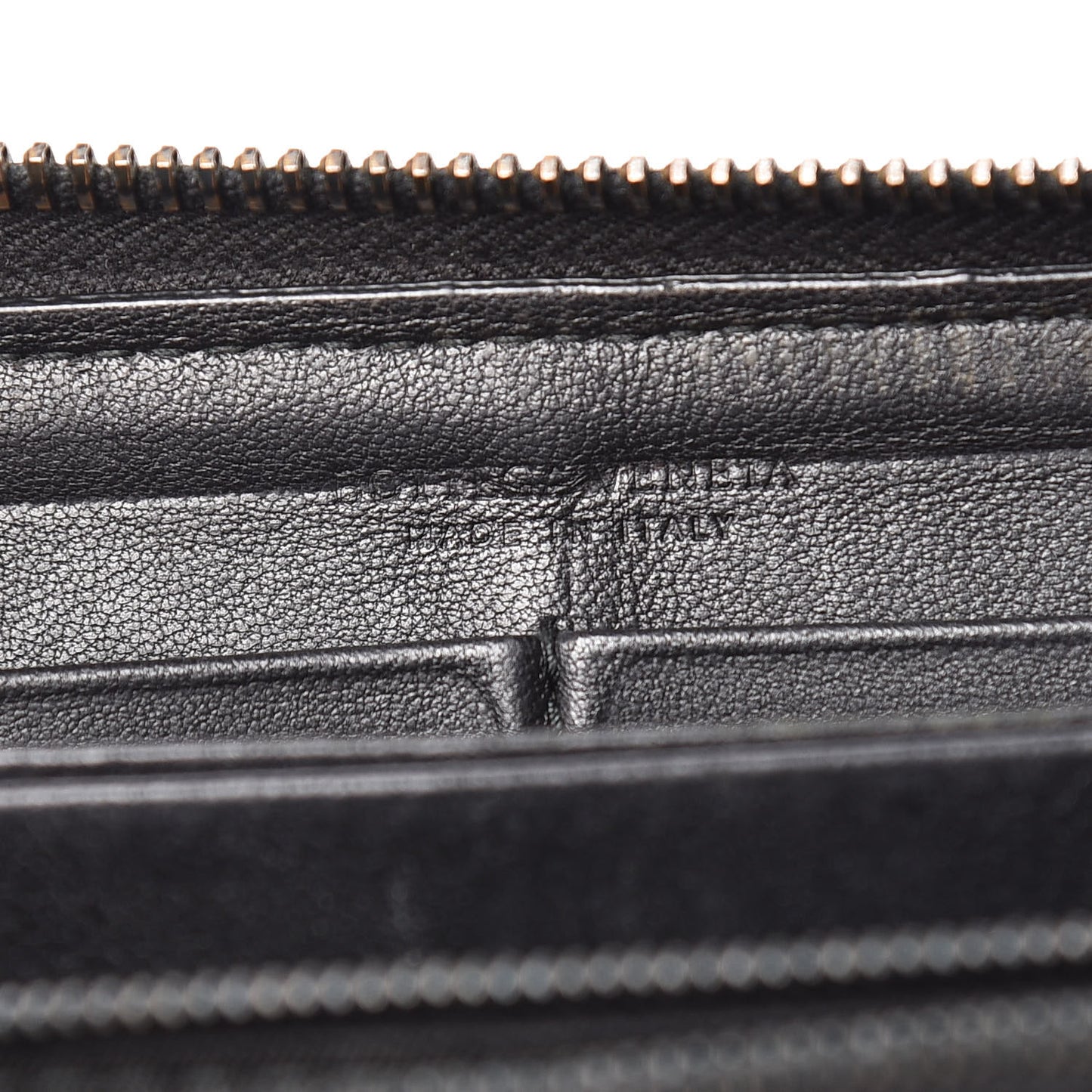 Nappa Intrecciato Zip Around Wallet Black