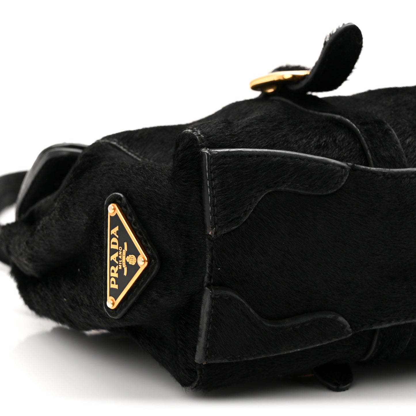 Calf Hair Shoulder Bag Black