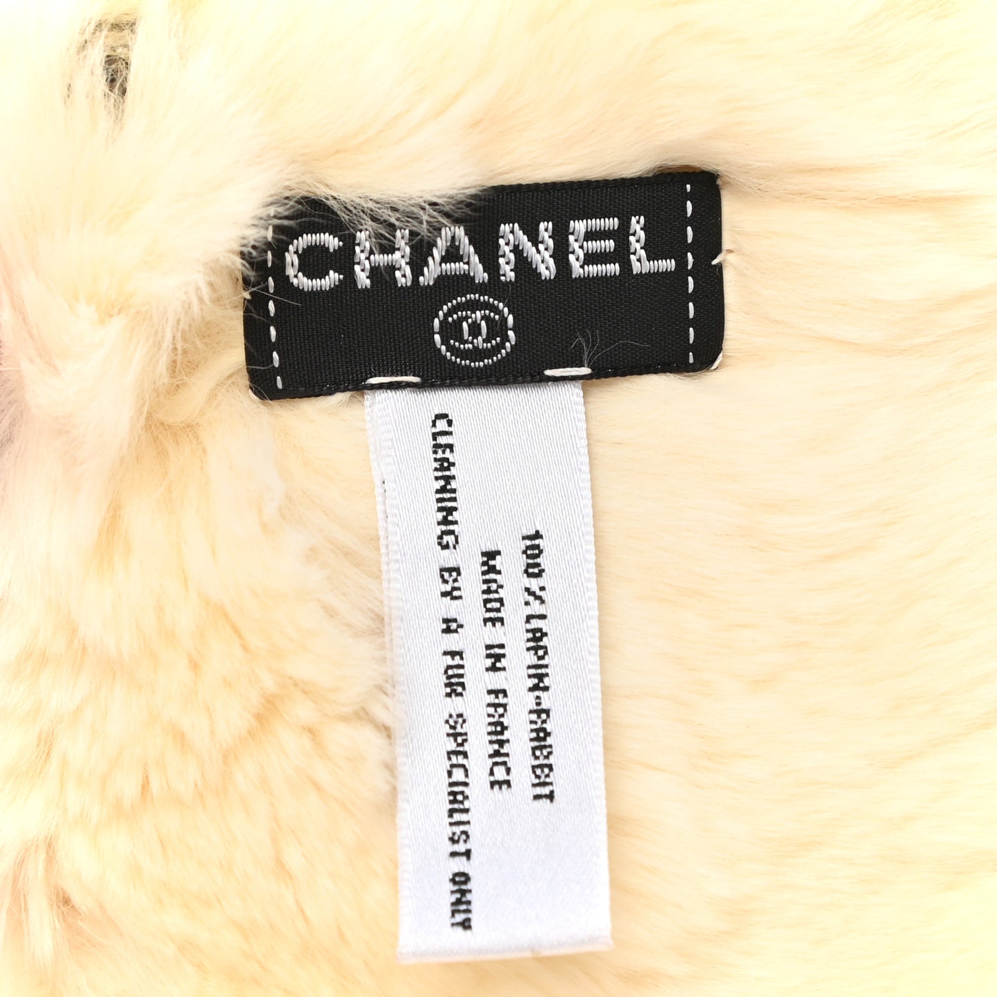 Lapin Rabbit Fur CC Bracelet White Black