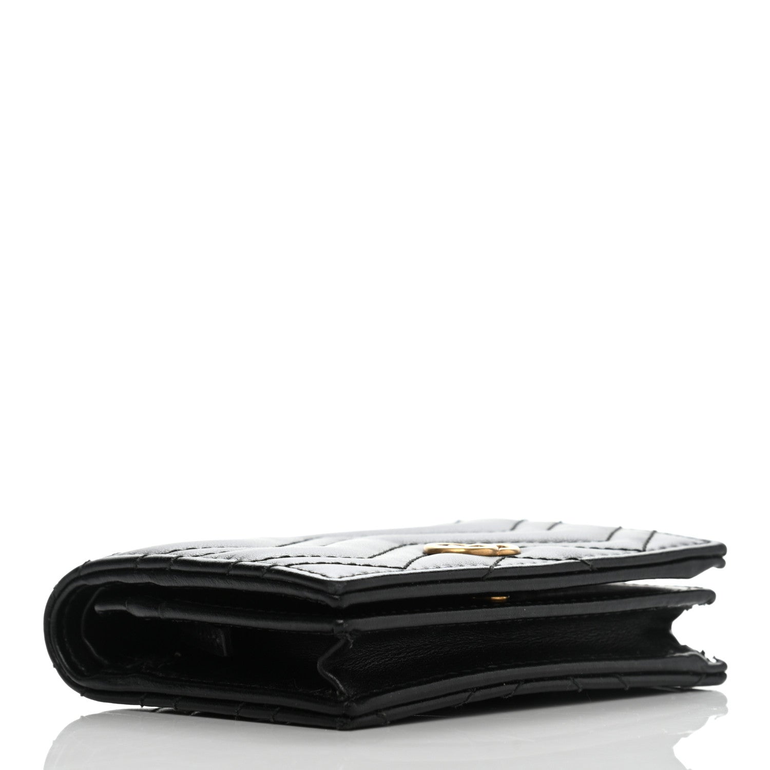 Gucci Calfskin Matelasse GG Marmont Card Case Wallet Black 4 of 9