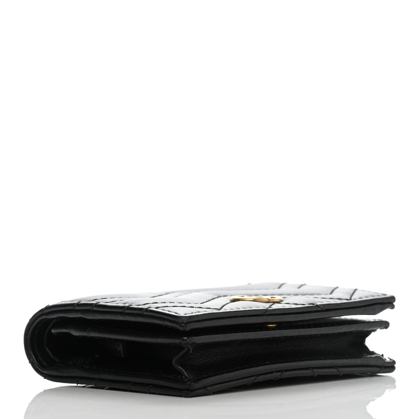 Calfskin Matelasse GG Marmont Card Case Wallet Black