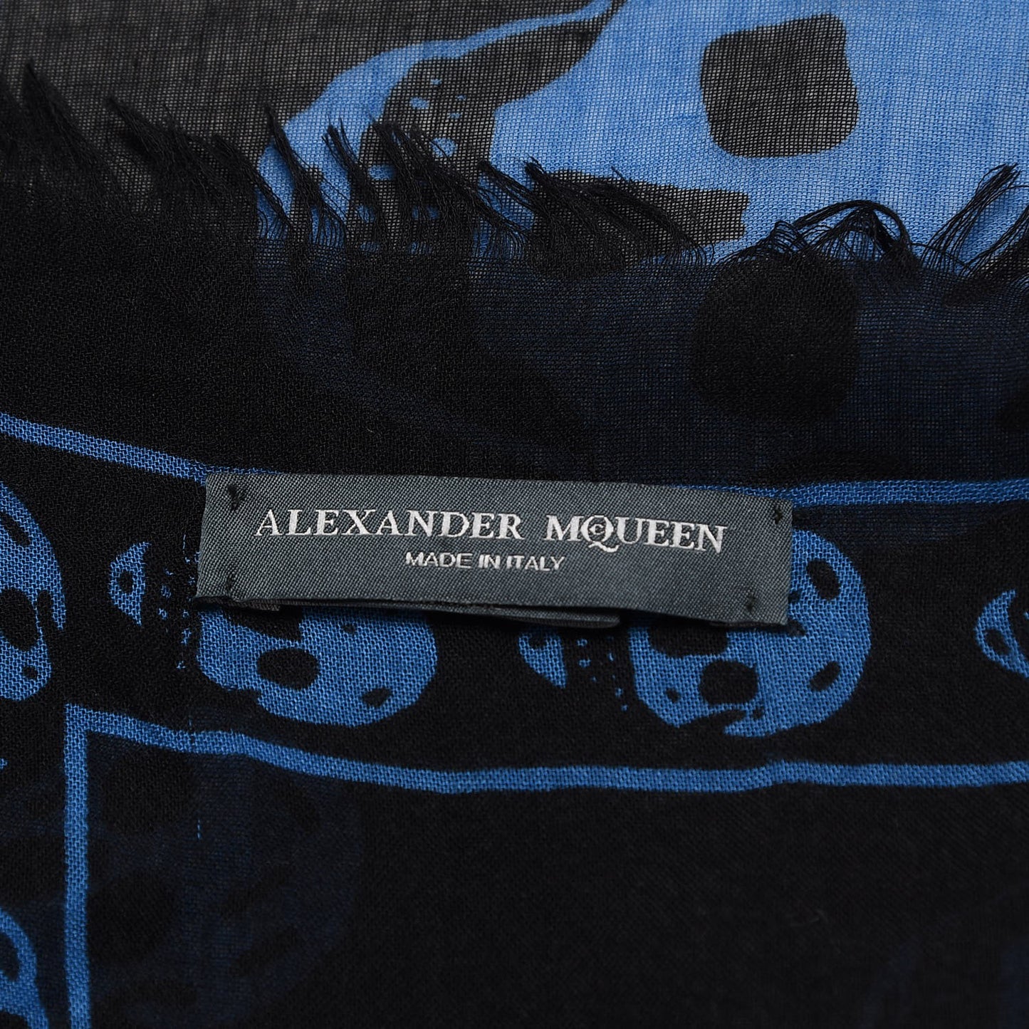 Modal Cashmere Skull Scarf Navy Royal Blue