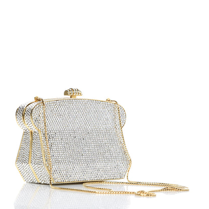 Judith Leiber Swarovski Crystal Minaudiere Clutch Silver 4 of 16