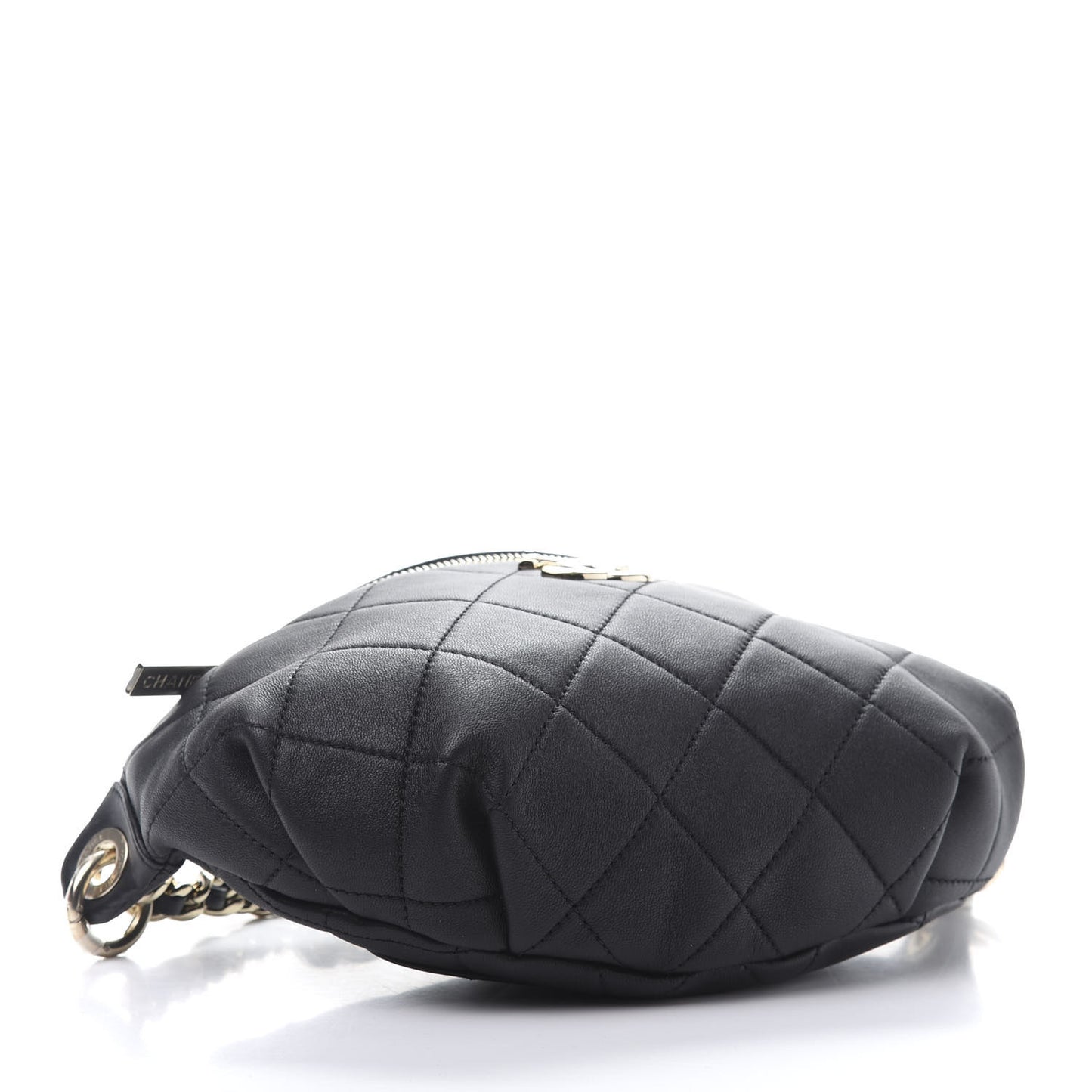 Lambskin Quilted Waist Belt Bag Black