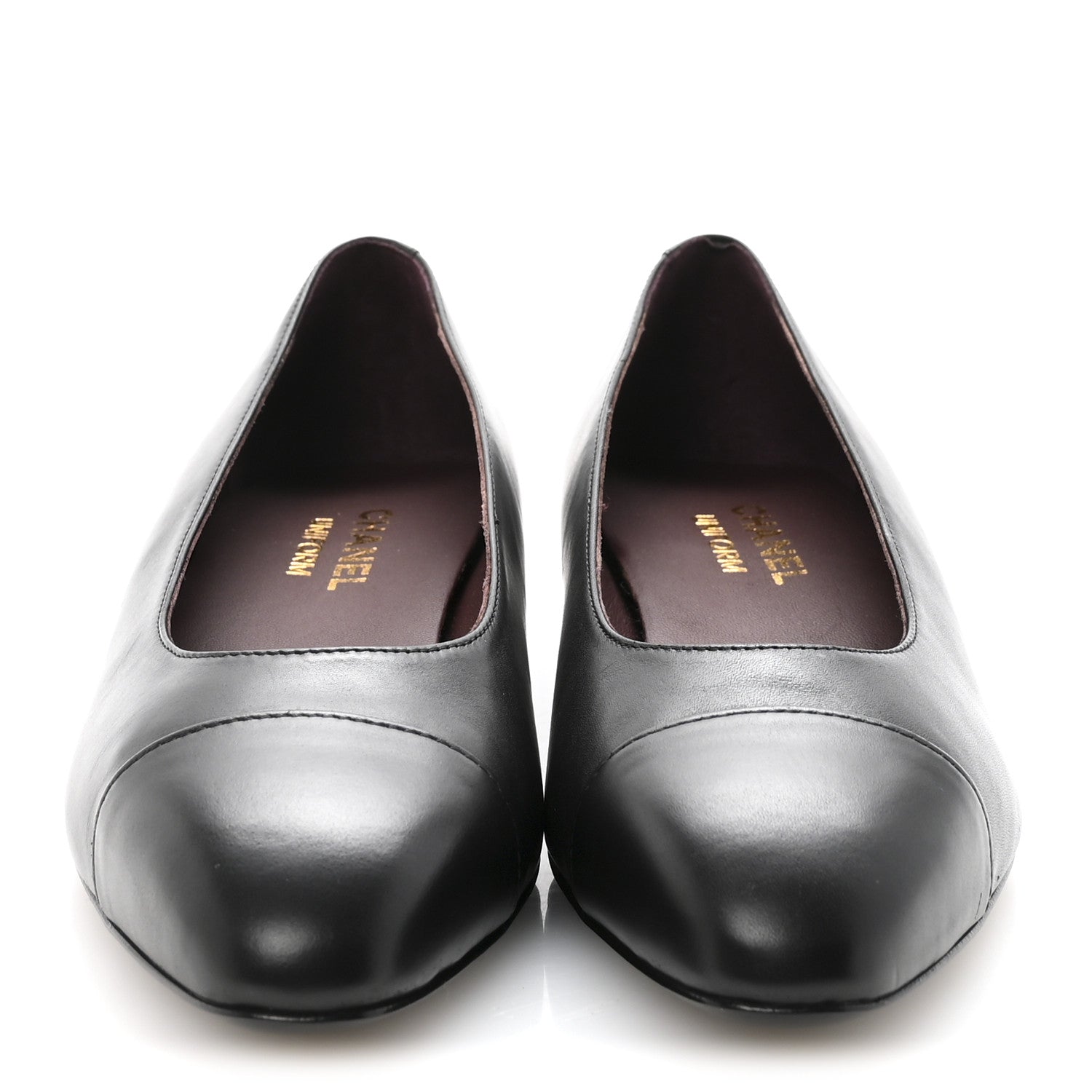 Chanel Lambskin Cap Toe Ballerina Flats 38.5 Black 3 of 10