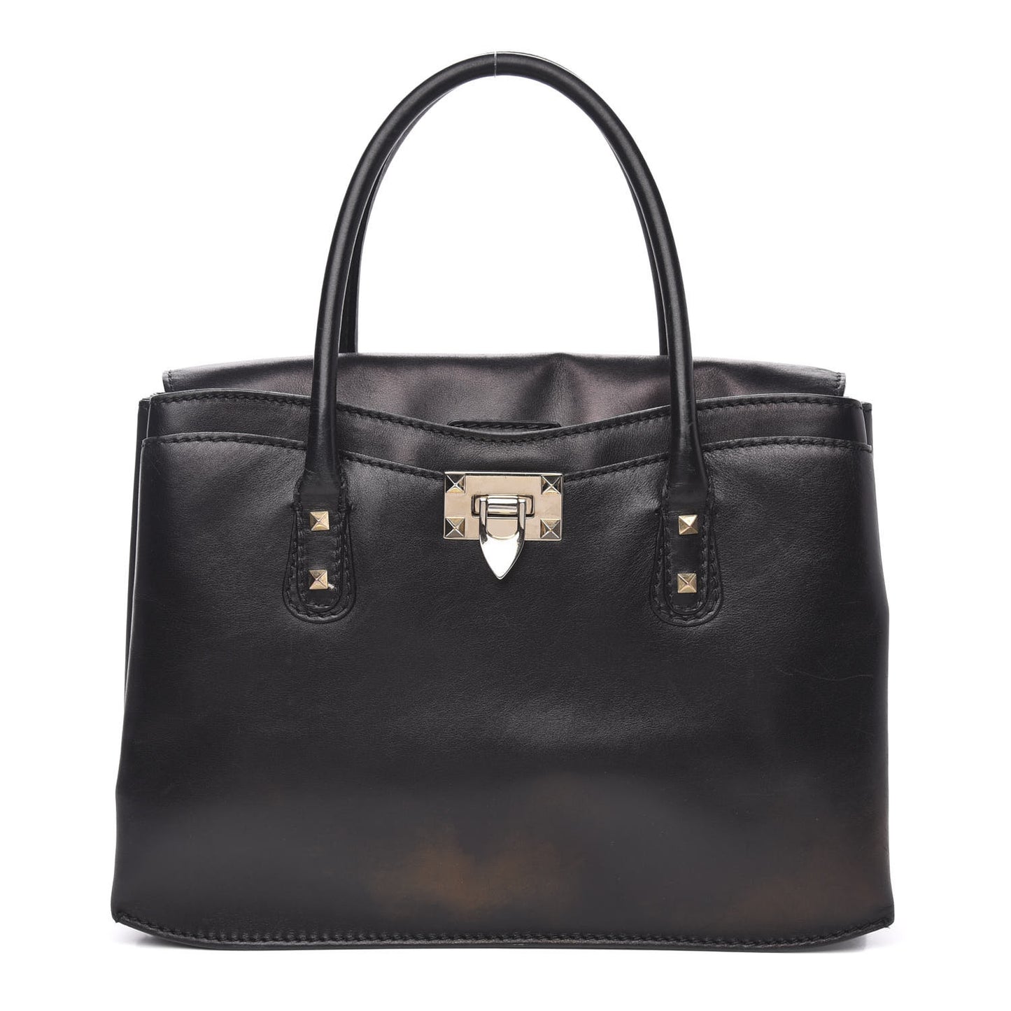 Vitello Rockstud Accordion Satchel Black