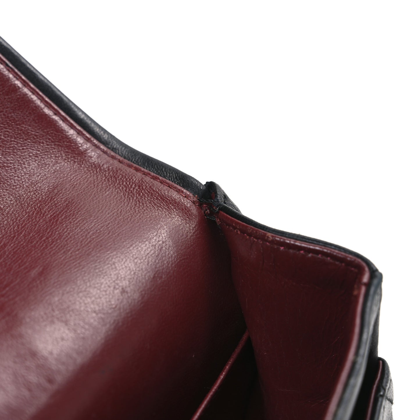 Lambskin Quilted Medium Double Flap Black