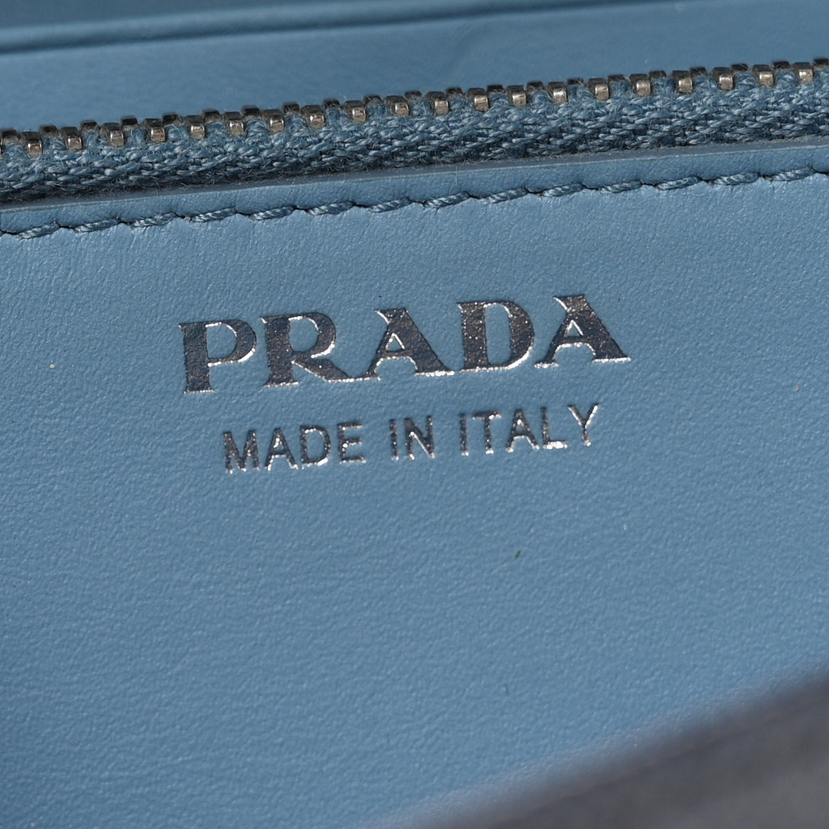 Prada Saffiano Bi-Color Metal Continental Flap Travel Wallet Baltico Astrale 6 of 8