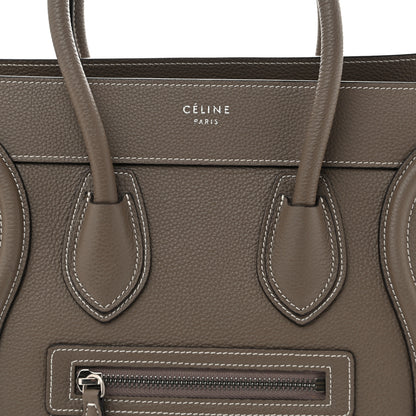 Celine Drummed Calfskin Micro Luggage Souris 7 of 10