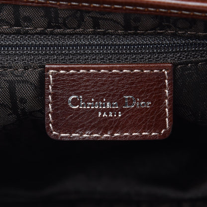 Christian Dior Calfskin Embroidered Romantic Flowers Saddle Bag Brown 6 of 14