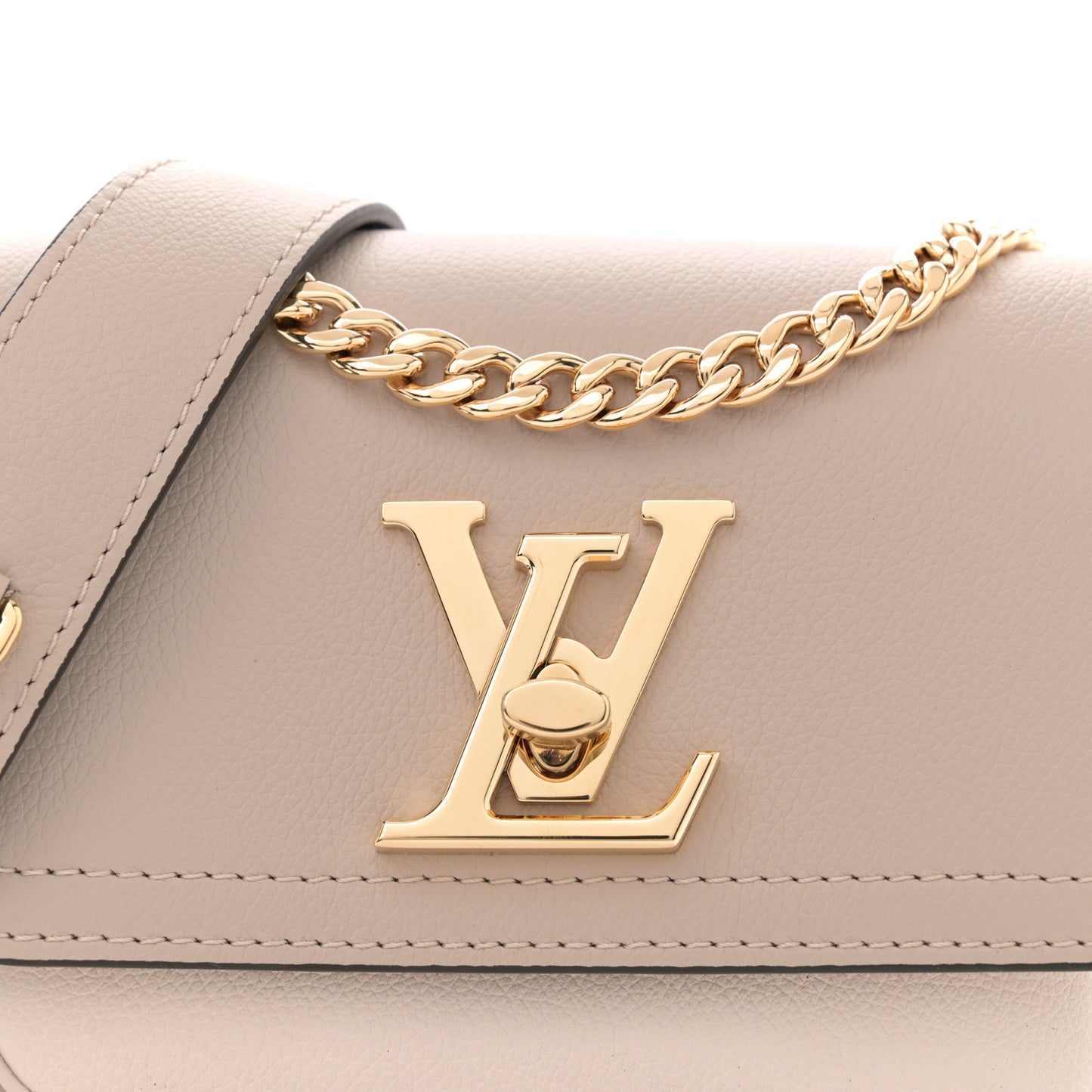 Grained Calfskin Lockme Tender Greige