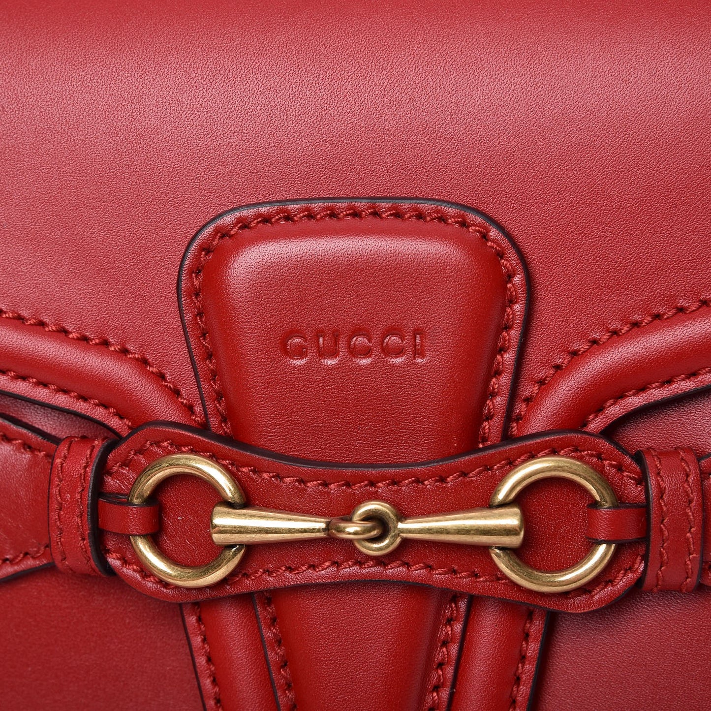 Ruinart Calfskin Medium Lady Web Shoulder Bag Hibiscus Red