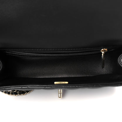 Chanel Lambskin Quilted Mini Top Handle Rectangular Flap Black 4 of 11