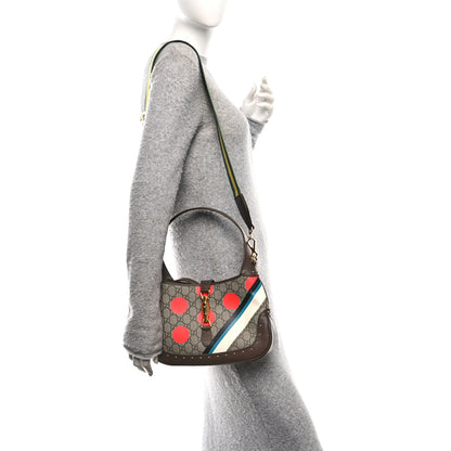 Gucci GG Supreme Monogram Web Geometric Small Jackie 1961 Beige Multicolor Brown Sugar 2 of 9