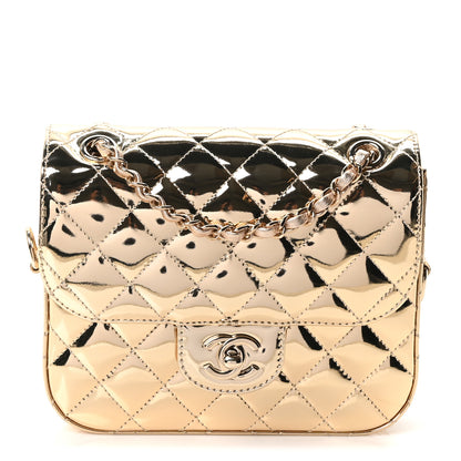 Chanel Mirror Calfskin Metallic Calfskin Quilted Hollywood Boulevard Flap With Star Coin Purse Gold 1 of 10