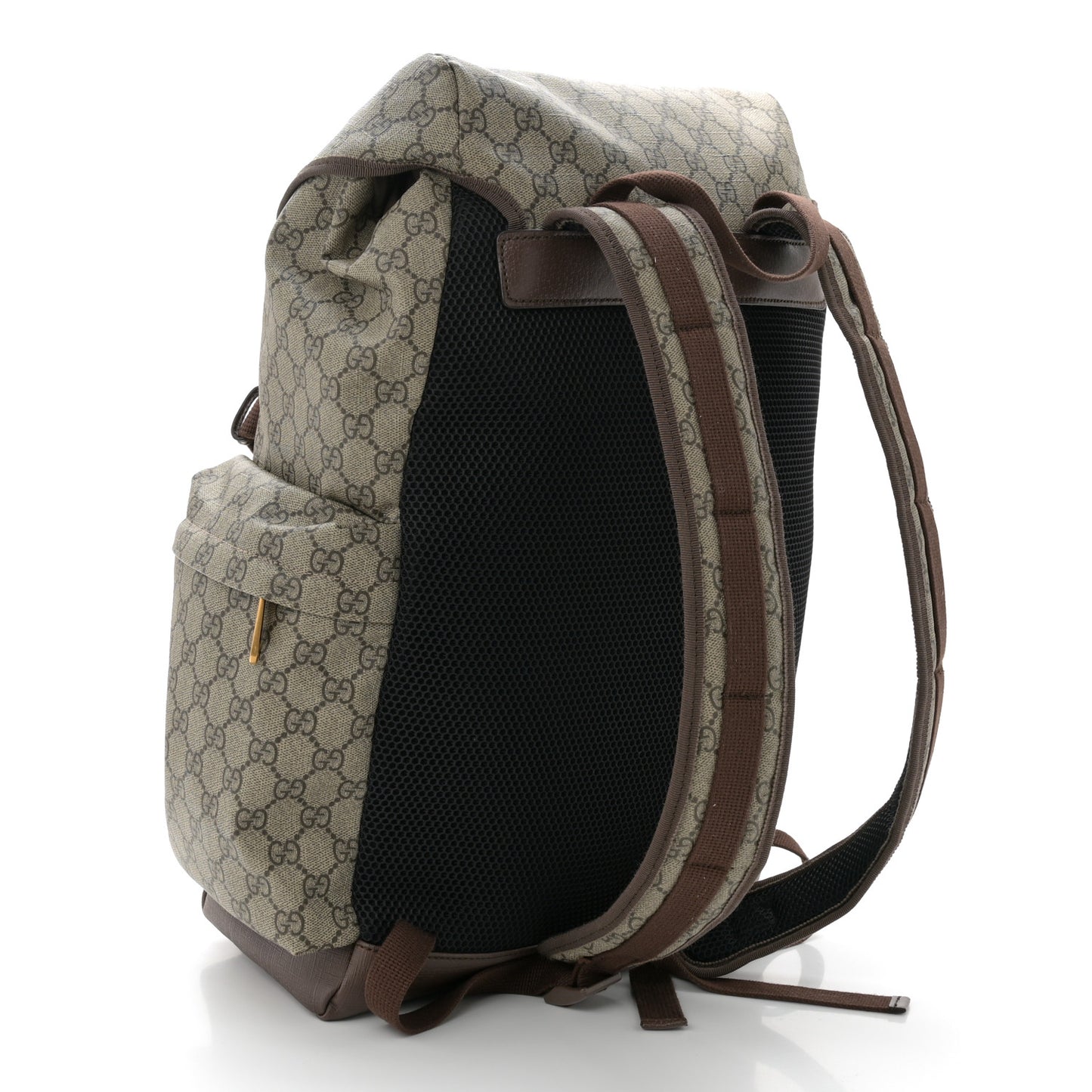 GG Supreme Monogram Web Skateboard Backpack Brown