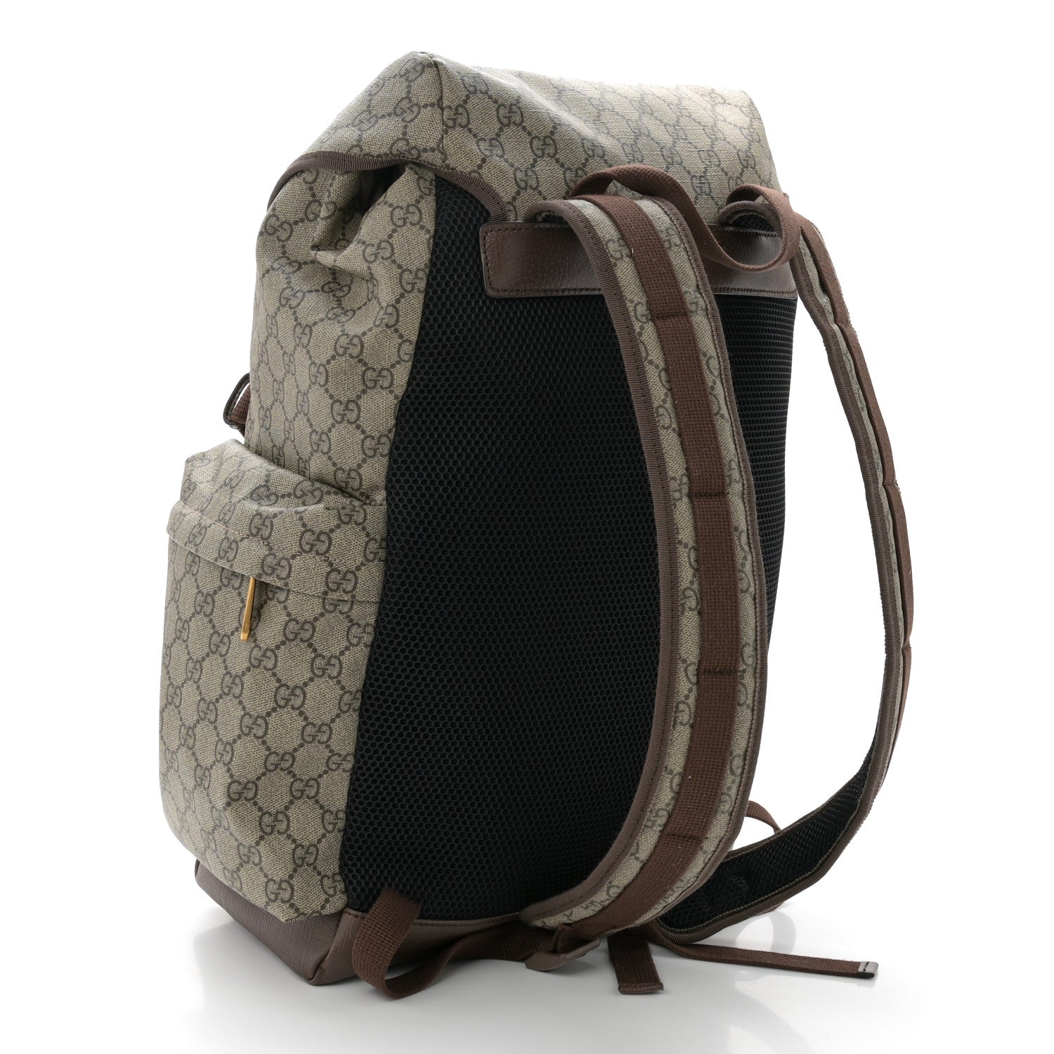 Gucci GG Supreme Monogram Web Skateboard Backpack Brown 2 of 10