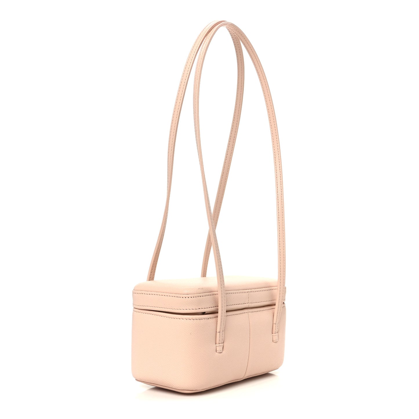 Shiny Caviar Preppy Coco Long Vanity With Strap Light Pink
