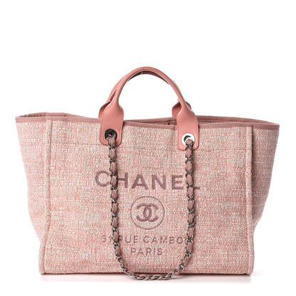 Chanel Straw Lurex Large Deauville Tote Pink 1 of 10