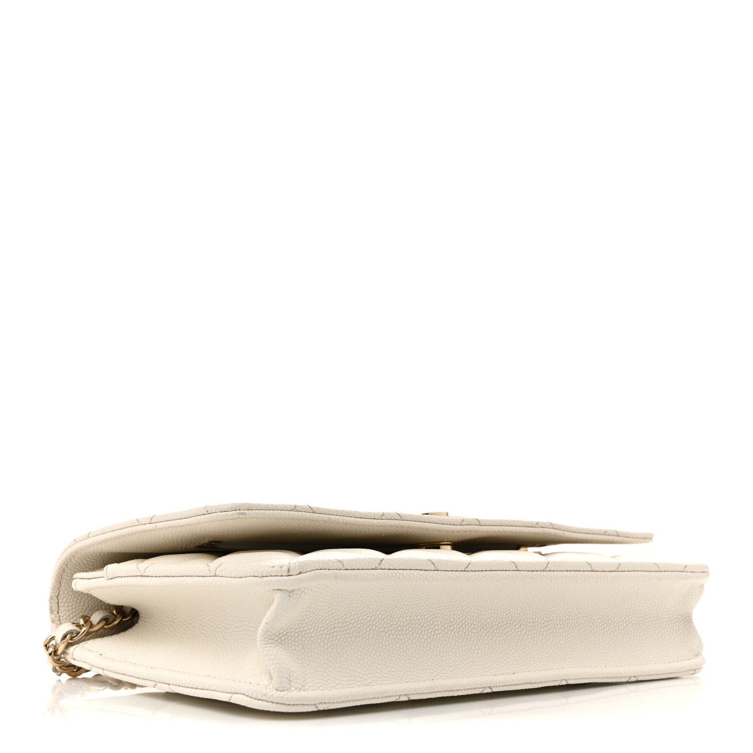 Chanel Caviar Quilted Crystal CC Wallet On Chain WOC White 4 of 15