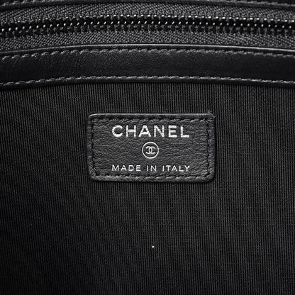 Chanel Crumpled Calfskin Quilted Large Cosmetic Case So Black 6 of 9