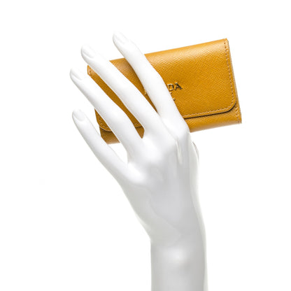Prada Saffiano Metal 6 Key Holder Ocra 2 of 7