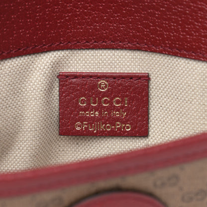 Gucci X DORAEMON Mini Vintage GG Supreme Monogram Web Slim Belt Bag Beige Cherry Red 6 of 11