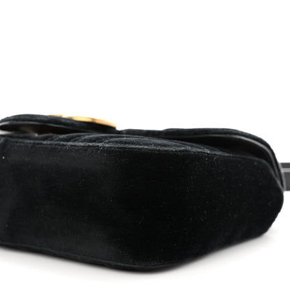 Gucci Velvet Matelasse Mini GG Marmont Shoulder Bag Black 10 of 10