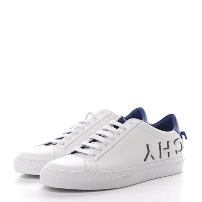 Givenchy Calfskin Reverse Logo Urban Street Sneakers 40.5 White Blue 3 of 9
