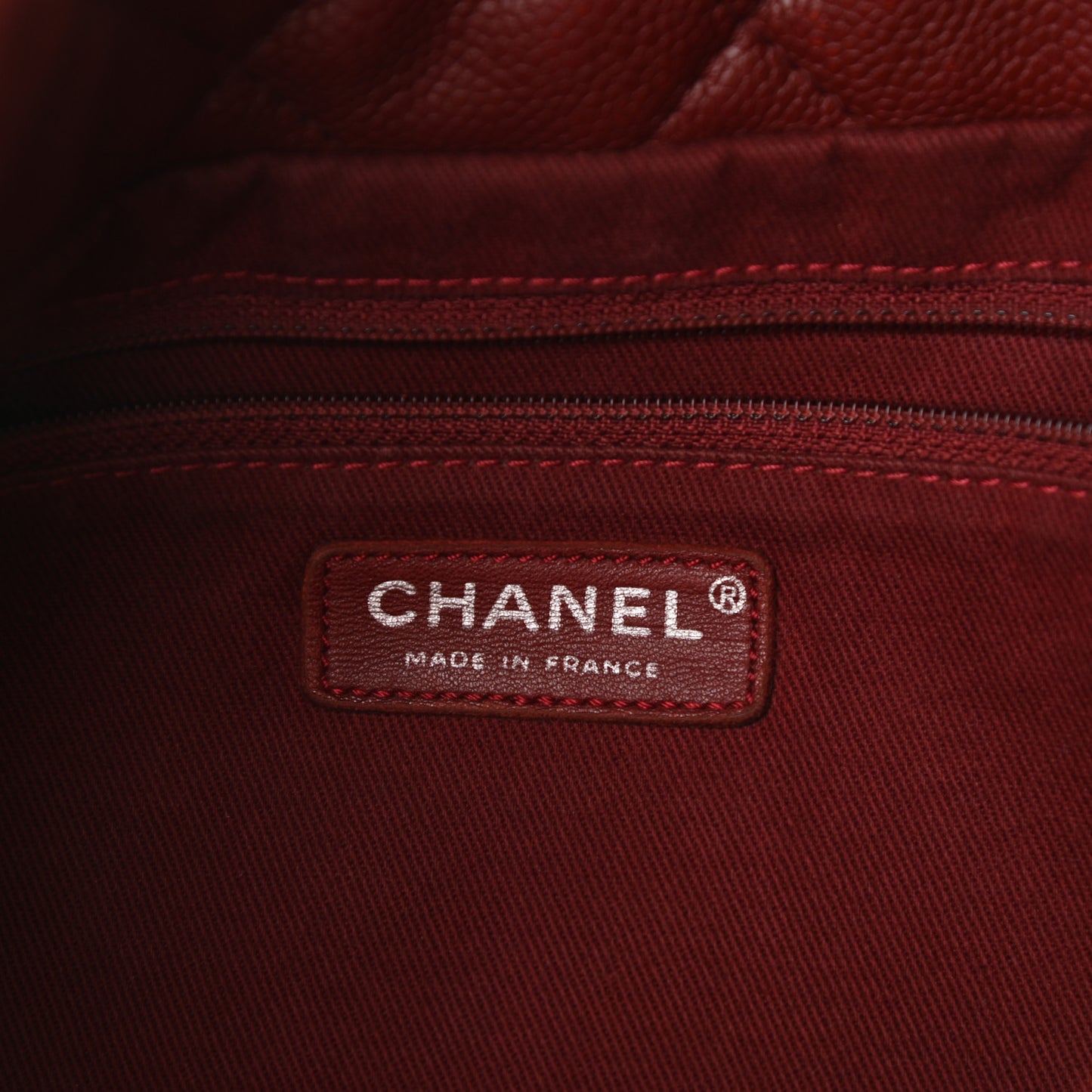 Caviar Quilted Large Timeless CC Soft Tote Dark Red