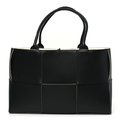 Bottega Veneta Nappa Maxi Intrecciato Medium Arco Tote Black White 1 of 10