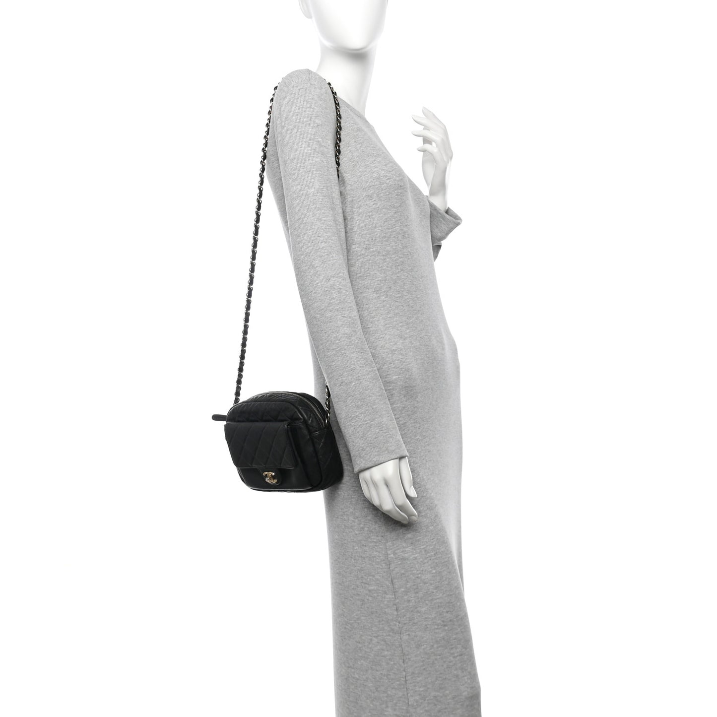 Caviar Quilted CC Day Camera Case Black