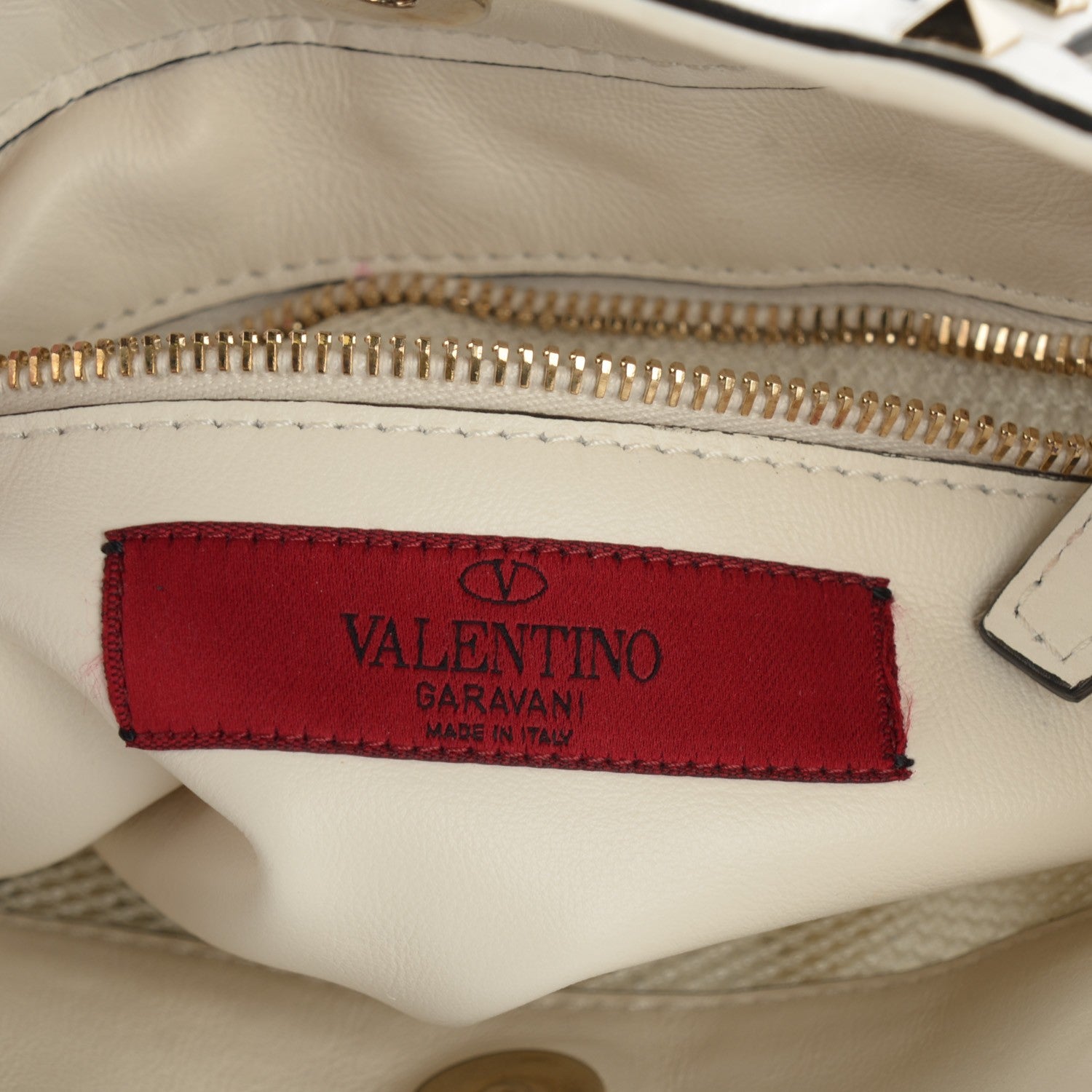 Valentino Garavani Vitello Rockstud Mesh Net Shopper Tote White 5 of 7