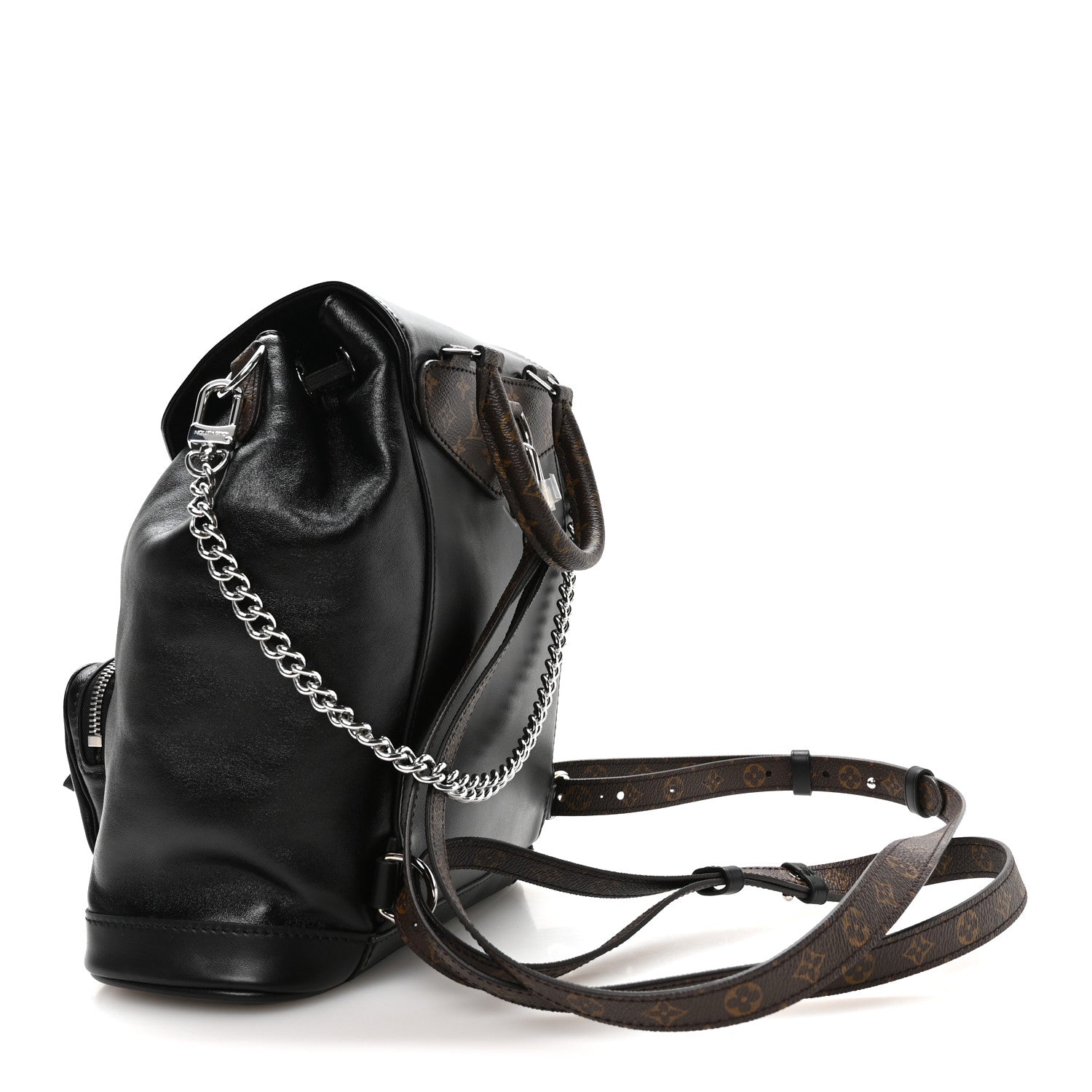Louis Vuitton Lambskin Monogram Montsouris Vibe PM Black 1968690
