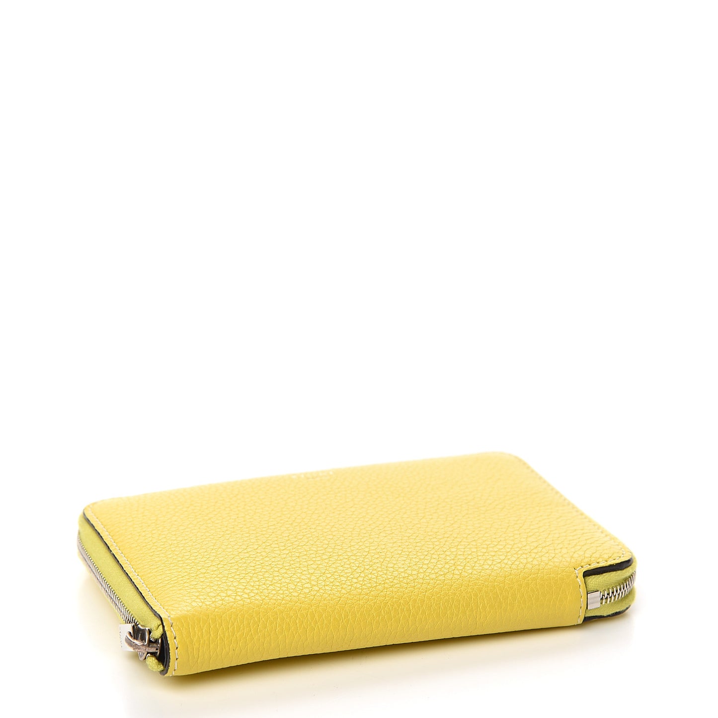 Drummed Calfskin Medium Zip Around Multifunction Wallet Citron