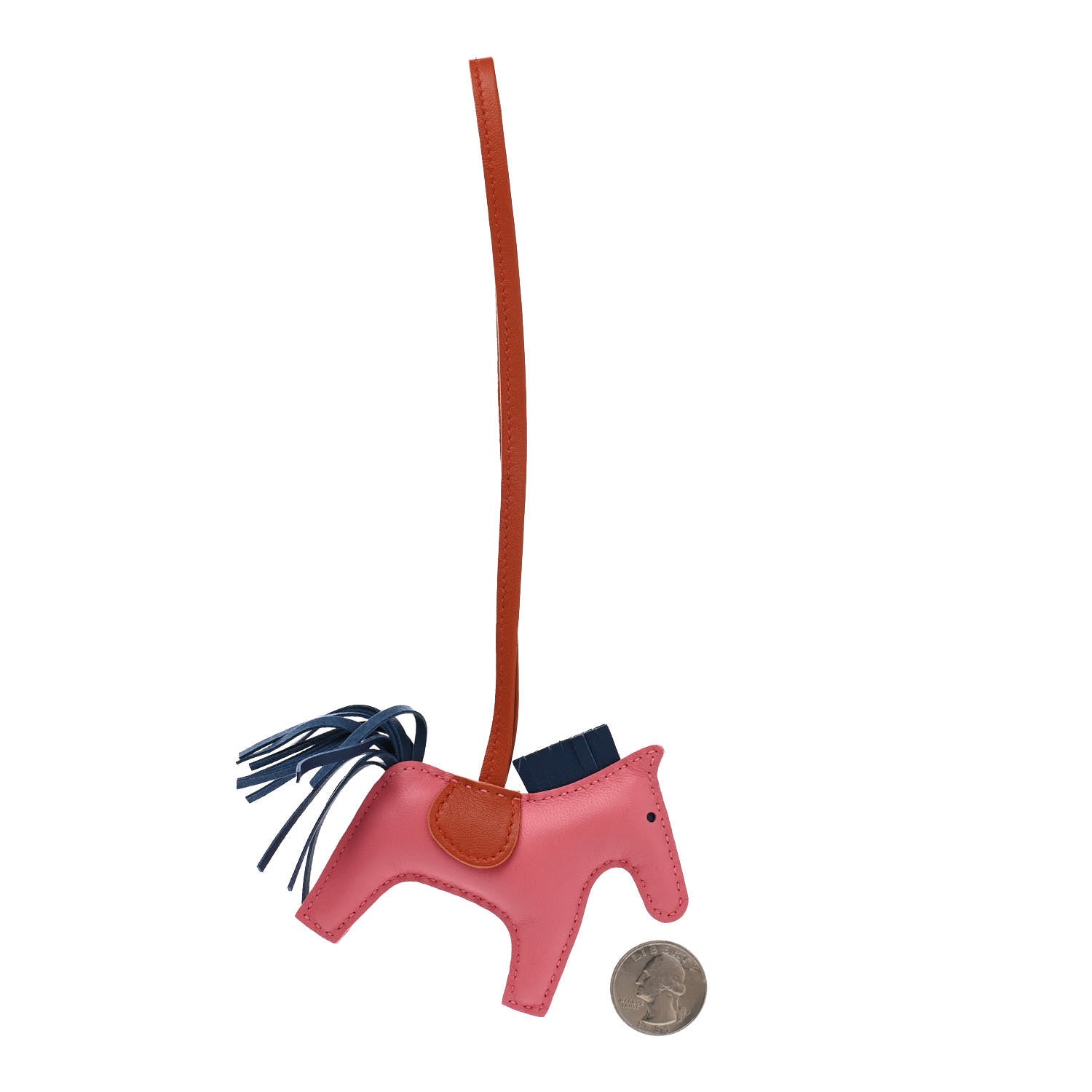 Hermes Milo Lambskin Grigri Rodeo Bag Charm PM Rose Azalee Cornaline Bleu De Malte 2 of 3