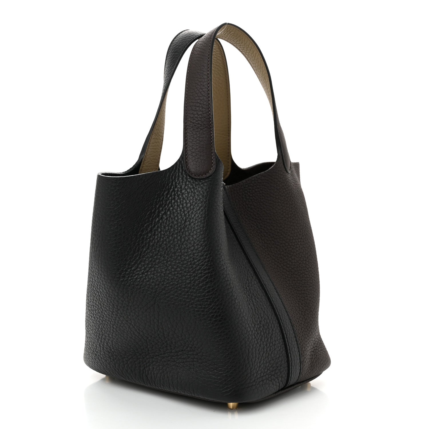 Hermes Taurillon Clemence Casaque Picotin Lock 18 PM Black Ebene Trench 3 of 10