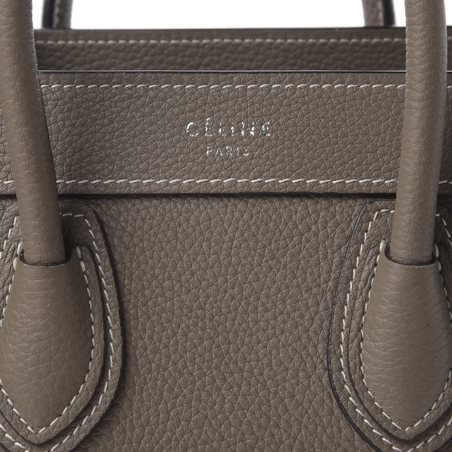 Celine Drummed Calfskin Nano Luggage Souris 10 of 10