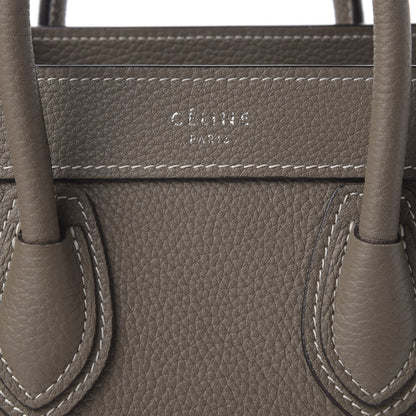 Celine Drummed Calfskin Nano Luggage Souris 10 of 10